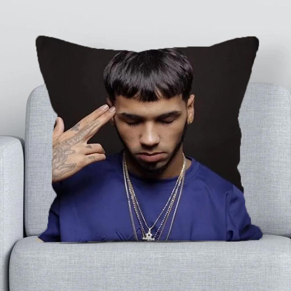 Декоративная наволочка для подушки 45x45 A-Anuel Aa Осеннее украшение Шезлонги Диванная подушка Двусторонняя печать Короткий плюш