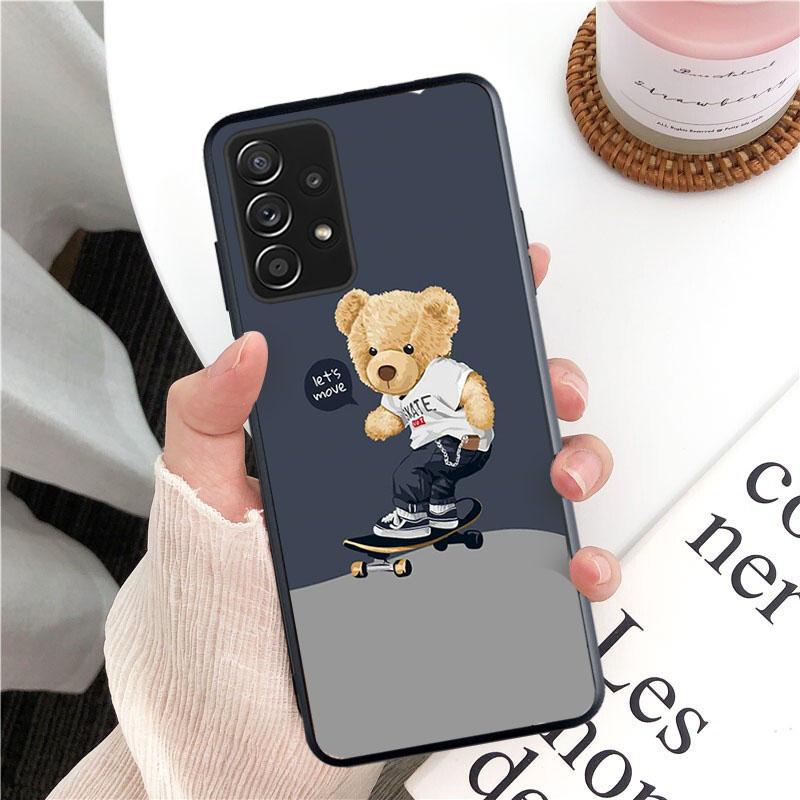 Чехол для телефона с изображением плюшевого мишки и пива для Samsung Galaxy A35 A55 A54 A15 A25 A05s A05 A22 A24 A52 A33 A34 M34 M14 M54 M23