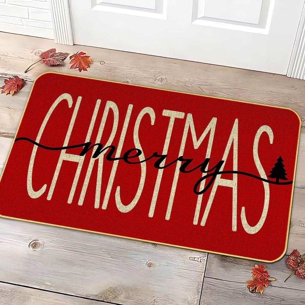 2D Flat Printed Christmas Floor Mat Non-Slip 3D Illusion Rug Round Vortex Carpet Outdoor