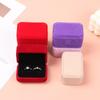 High-quality Wedding Square Velvet Jewelry Case Display Box Couple Double Ring Box Storage Box