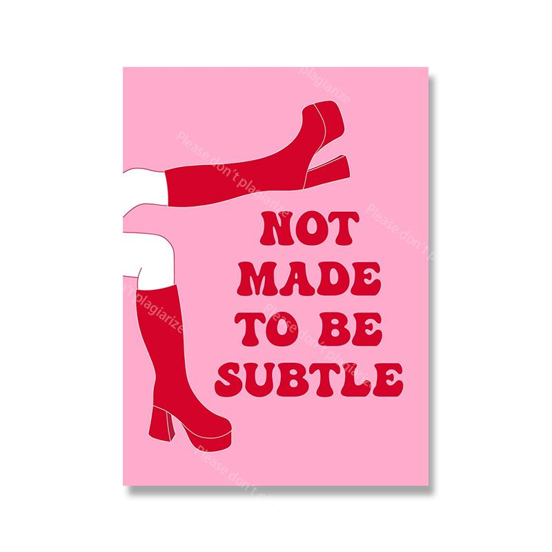 Abstract Pink Feminism Irregular Wall Art Poster Print Line Body Positivity Pictures Canvas Painting Living Bed Room Home Decor