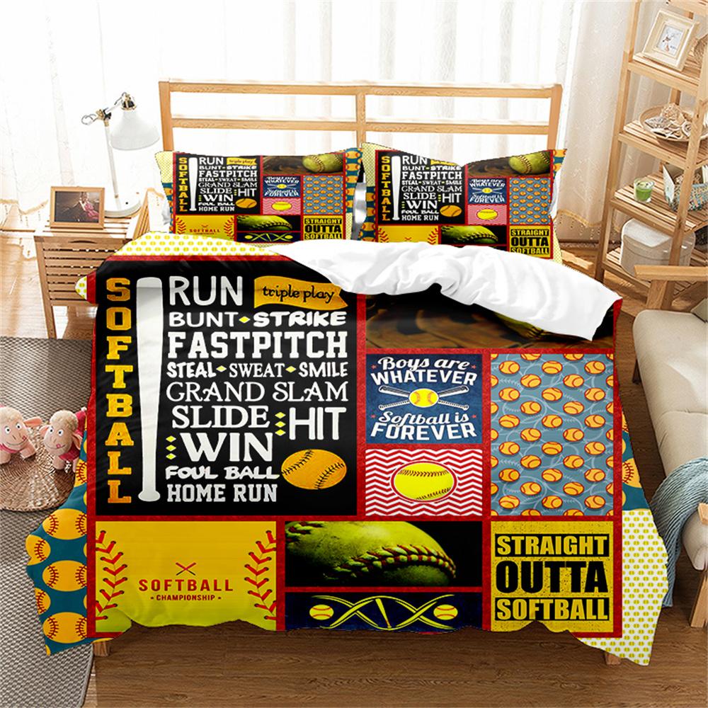 Комплект постельного белья на спортивную тематику для занятий йогой, баскетболом, софтболом, балетом, размер King Queen для детей, мальчиков и девочек, пододеяльник для спортсменов