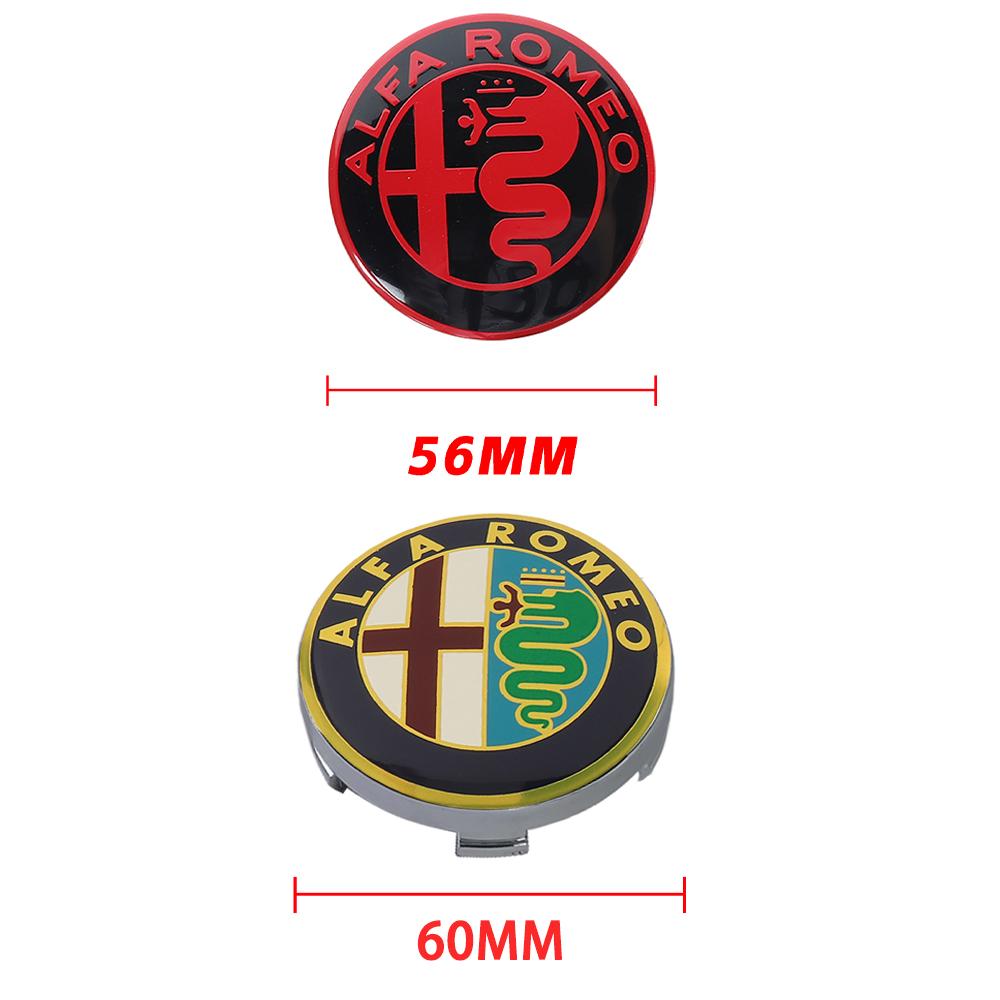 OUVKF1 4Pcs For Alfa Romeo Giulietta 147 Giulia Spider GT MiTo Stelvio 159 TZ3 Car Wheel Center Hub Caps Sticker Badge Tire Rim Covers