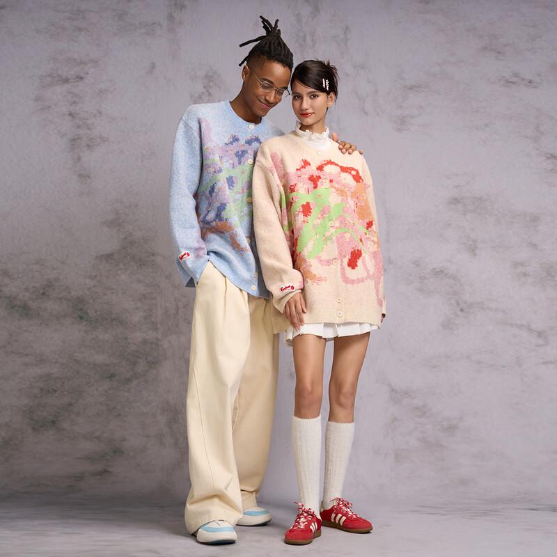 CANOTWAIT Crayon Style Jacquard Knit Cardigan