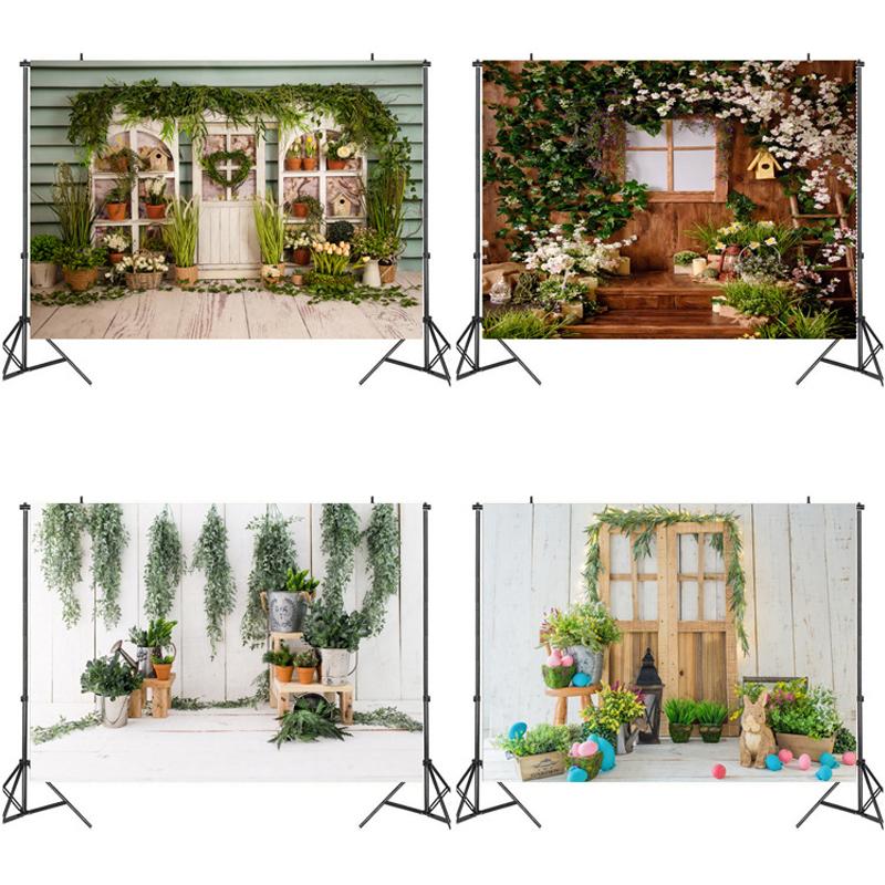 Пасхальный фон для вечеринки, фон для фотосъемки, кролик, цветные яйца, реквизит для детской фотостудии