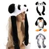 Cartoon Animal Hat with Jumping Ears Super Soft Ultra-thick Windproof Beanie Cap Cosplay Penguin Panda Hat