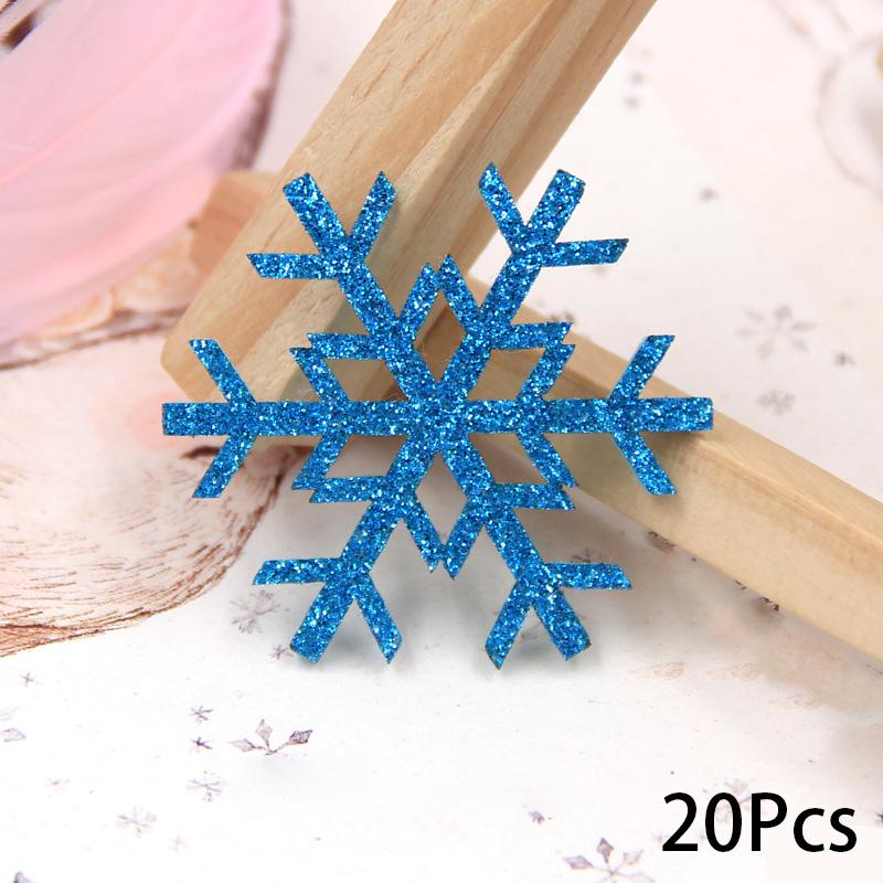 Christmas Snowflake Ornaments Blue Xmas Decoration Christmas Tree Pendent DIY Craft Home Decoration