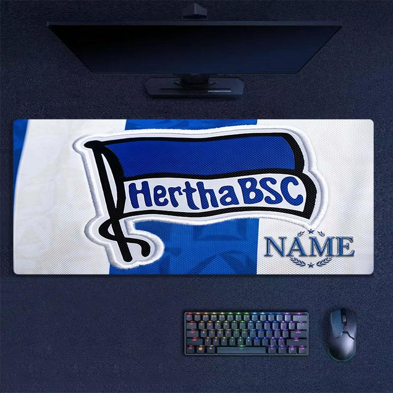 Custom Name,Hertha BSC Mouse Pad, Large Gaming Desk Mat, Non-slip XXL Mousepad for Laptop & Tablet, Mini PC Playmat with Stitched Edges