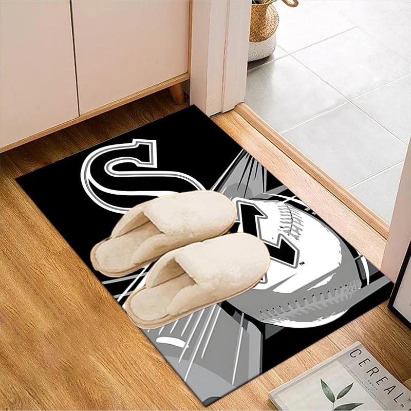 White Chicago Design Floor Mat for Living Room, Game Rooms, Office, Bedroom, Office Floor Mat Playful Design, Christmas fan gifts