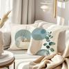 Abstract Minimalist Light Blue Geometric Leaf Pattern Printed Pillowcase Bohemian Sofa Cushion Cover Modern Home Decoration
