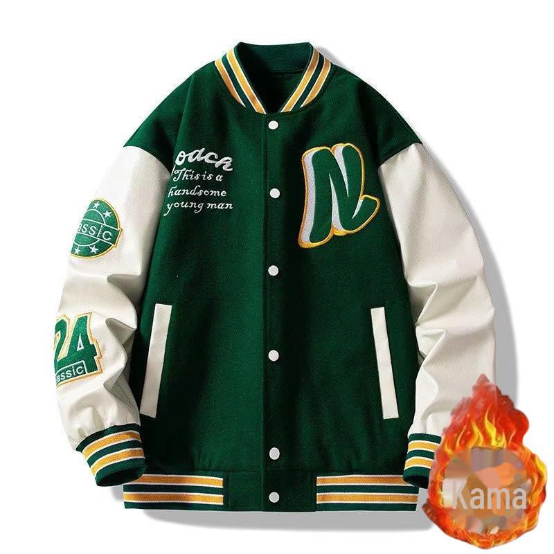 Trendy Men's Autumn Patchwork Printed Baseball Jacket - Street Style Hong Kong Fashion