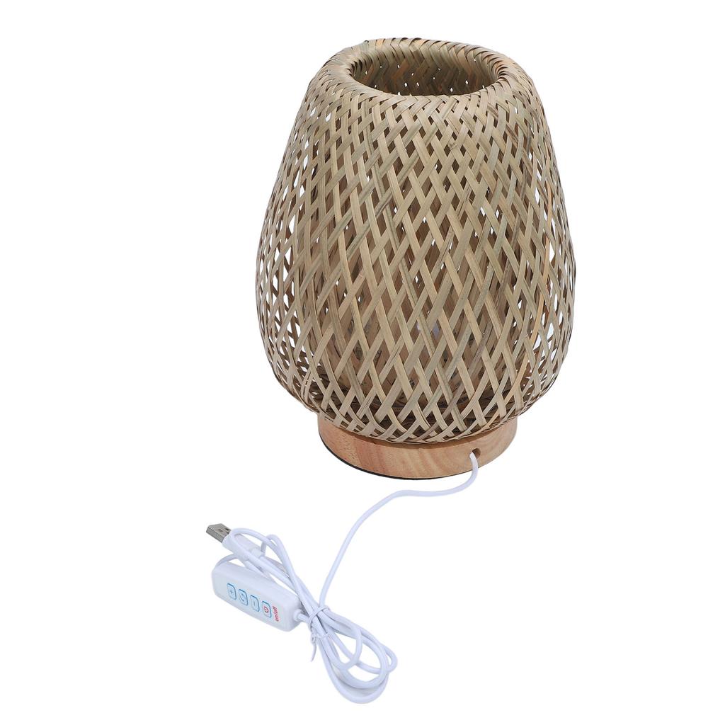 Настольная лампа двухслойная плетеная 3-цветная температура плавная регулировка яркости винтажная прикроватная лампа для спальни