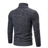 Men's Solid Colour Long Sleeve Casual Stand Up Collar Knitted Cardigan Coat
