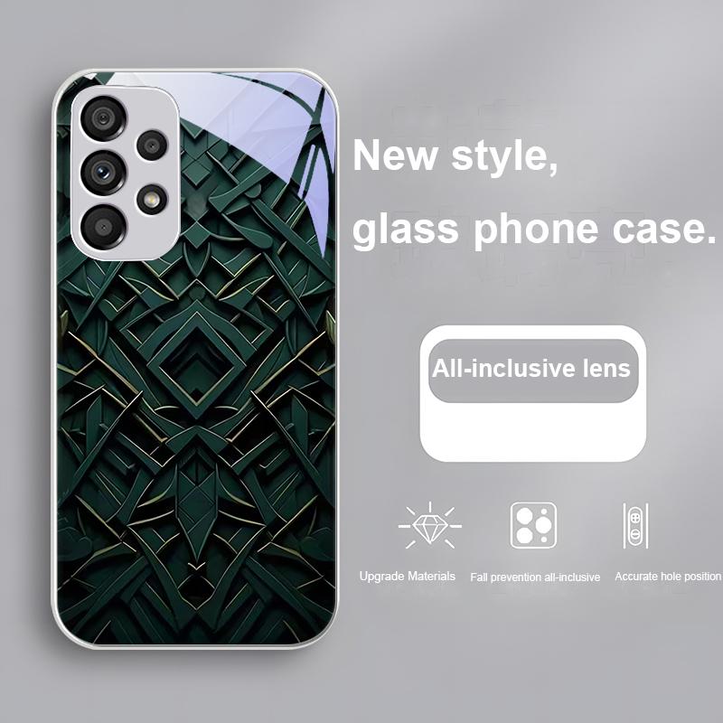 Honeycomb Filter Bronze For Samsung Galaxy S24 Plus S20 21 FE S23 Ultra S8 9 A70 72 73 50 51 52 53 Tempered Glass Phone Case