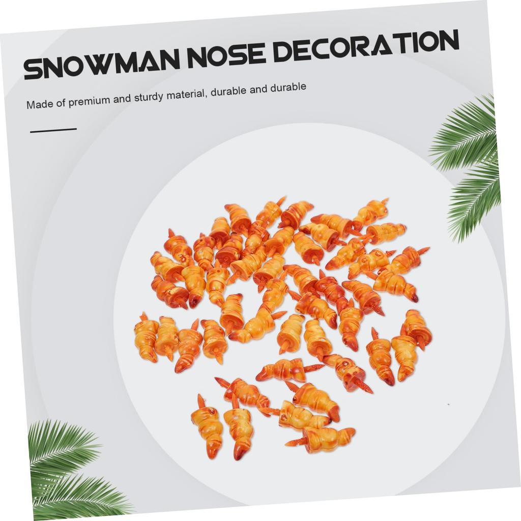 NUOLUX 50pcs Snowman Toy Accessories, Christmas DIY Ornaments, Decorative Noses, Snowman Noses, Santa Claus Noses, Craft Toys, Christmas Noses, DIY