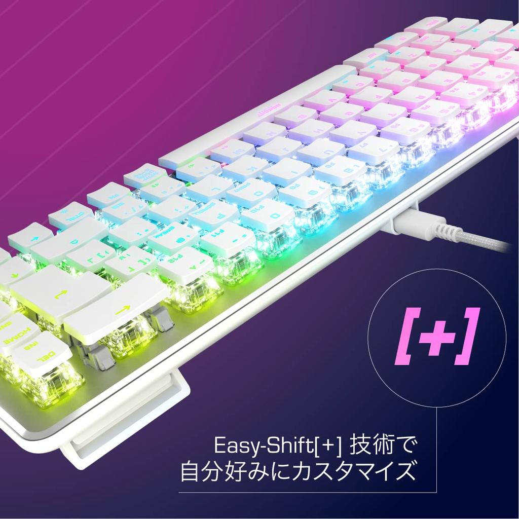 ROCCAT Gaming Keyboard Vulcan II Mini JP ISO Japanese Layout Wired Optical Linear Mini RGB Windows 7 or Later Authorized Distributor White/White (65%)