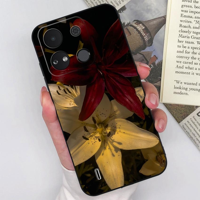 For Itel A04 A05s A16 A18 A23 A25 A26 A17 A33 A56 Phone Case Pretty Bow Pattern Fashion Shell Matte Silicone Anti Drop Protective Covers For Itel Capa