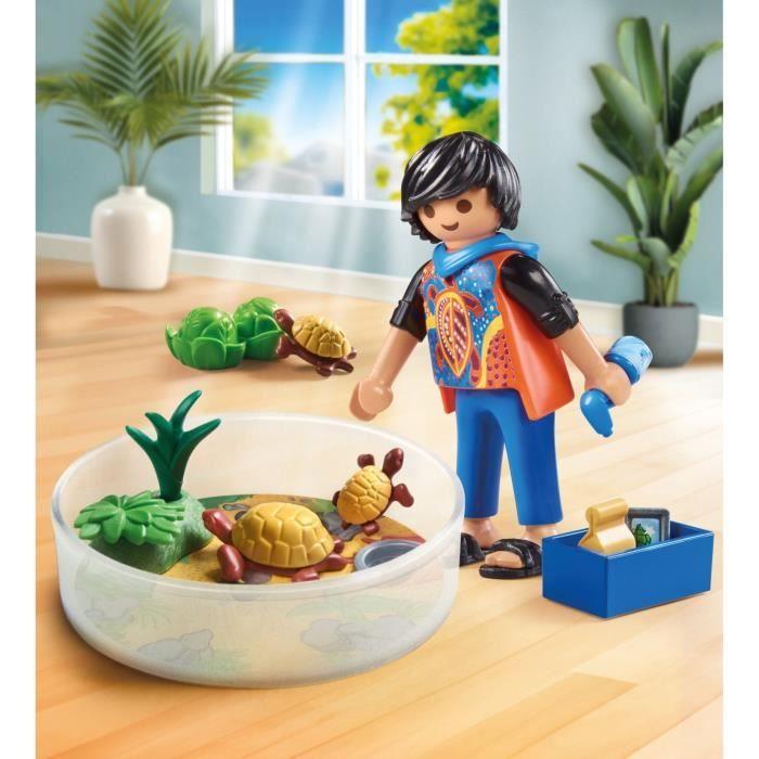 PLAYMOBIL 71748 Garçon avec famille de tortues dans un terrarium, My Life, 20 pieces, Des 4 ans