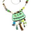 [E0661] - Green 'Mimosas' Designer Necklace