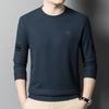 Autumn New Style Young and Middle-aged Men's Round Neck Waffle Sweatshirt T-shirt Fashionable Men's Bottoming Shirt