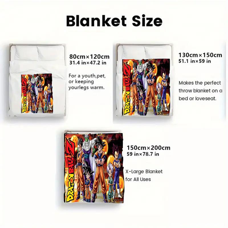 Dragon Ball Light Thin Blanket Breathable Flannel Blanket for Sofa Bed Daily Home Use THW