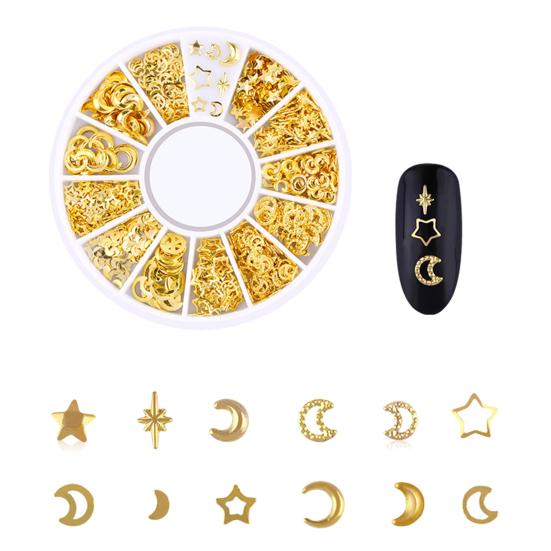 Nail Sequins Moon Star Design Decorative Beauty Nail Art Creative DIY 3D Decal for Daily Life