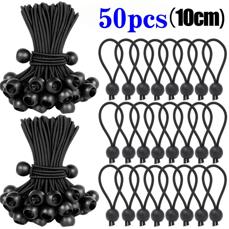 50/20/5pcs Outdoor Elastic Ball Rope Bungee Cords Portable Tent Fixing Tarpaulin Awning Canopy Heavy Duty Tarp Tie Down