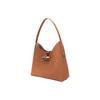 Longchamp Le Roseau 27 Solid Color Zipper Hidden Pocket Bamboo Buckle Leather Big Bag Tote Shoulder Bag Medium Women bags Yellow-Brown 10153HPN016