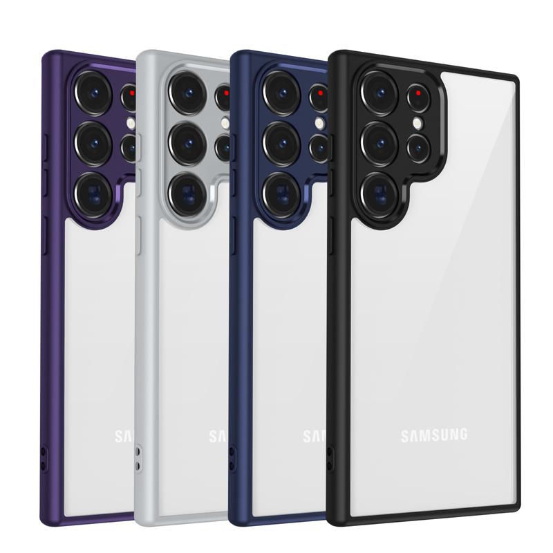 High Quality Transparent Acrylic Back Case for Samsung iPhone Xiaomi Redmi for Samsung Galaxy S25 S24 Ultra S23 FE A56 A36 A55 A35 Cover Silicone TPU