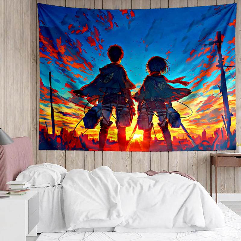 Attack on Titan Tapestry for Bedroom Aesthetic Classroom Tapestries Wall Hanging for Living Room Dorm Office,Ideal Creative Gift