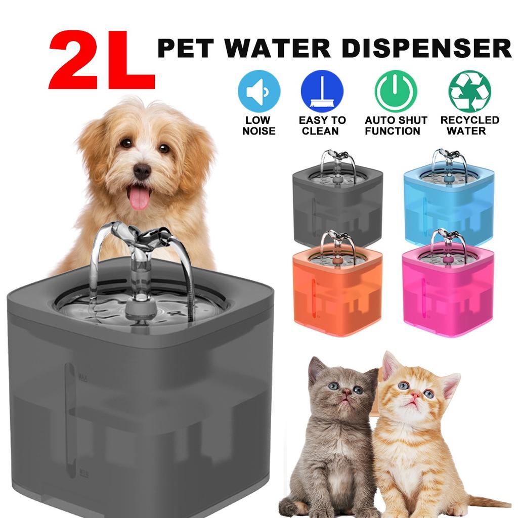 Новое обновление, 2 л, автоматический фонтанчик для воды для домашних животных, фильтр, дозатор, кормушка, умная поилка для кошек, миска для воды, котенок, щенок, собака, питьевые принадлежности