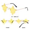 Glasses Halloween Cosplay Pentagram Glasses Rimless Sunglasses Sun Glasses Pentagram Droplet Shape