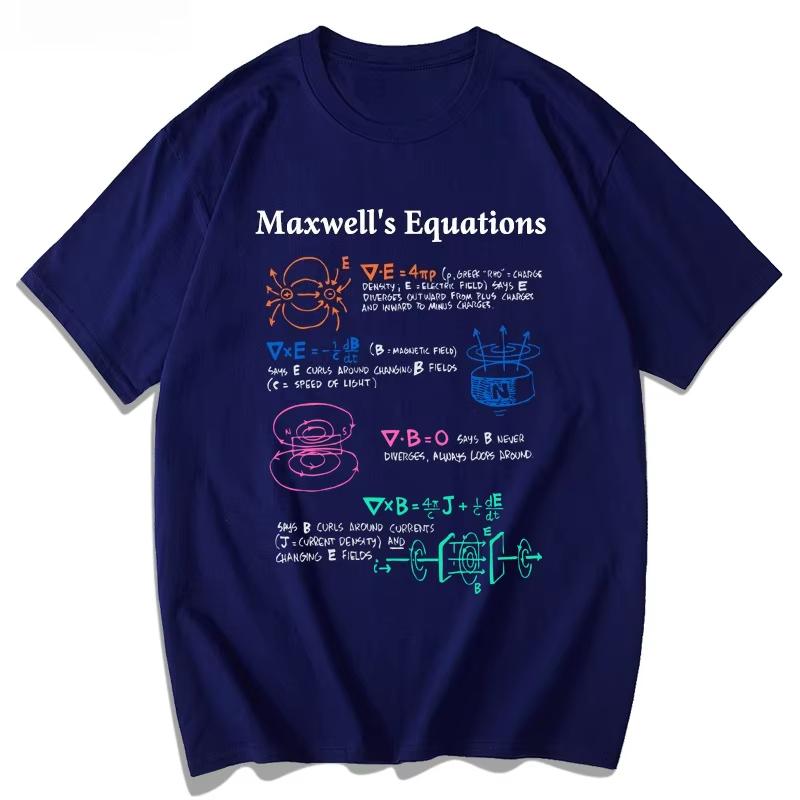 Модная формула уравнений Максвелла физика хлопковая футболка с коротким рукавом мужская летняя футболка научные исследования повседневная футболка с коротким рукавом