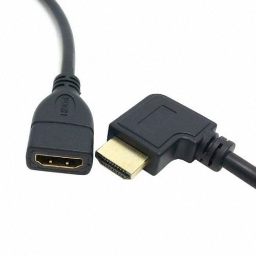 Xiwai Connecteur à angle droit à 90 degrés HDMI 1.4 avec Ethernet et câble de rallonge de type A mâle à A femelle 0,5 m