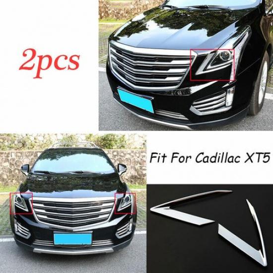 Для 2016- Cadillac XT5 ABS Хром Автомобиль Передняя Фара Лампа Накладка на Бровь 2 шт.