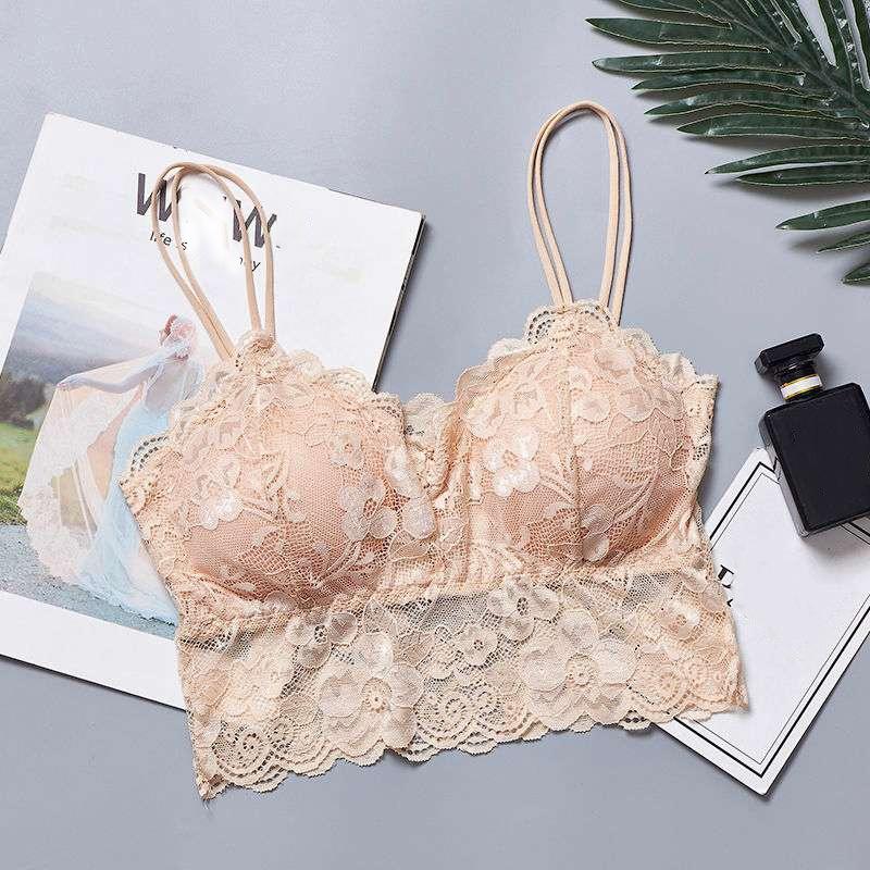 Fashion Sexy Sleeveless Vest Crochet Halter Lace Tank Tops Strappy Bralette Bra Cami Crop Top