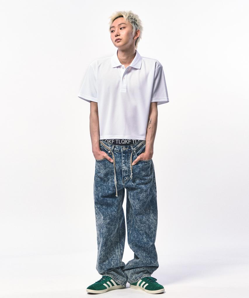 C WEAR BY THE GENIUS Мужская укороченная пике-поло Белый