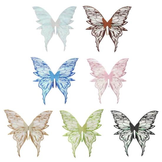 Крылья феи для взрослых и девочек Набор костюма феи-бабочки с цветочной гирляндой, волшебной палочкой, эльфийскими ушами, градиентными органзовыми крыльями бабочки