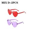 Heart-Shaped Rimless GlassesTransparent Candy ColorPlastic Frame FashionEyewear for Men WomenParty Gift UV Protection Sunglasses