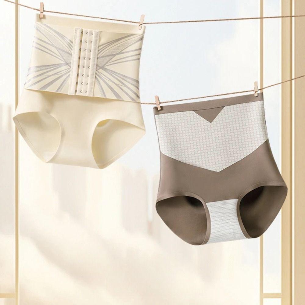 Высокая талия Корректирующее белье для похудения с пряжкой Трусы с утягивающим эффектом Бесшовные трусики для женщин Коррекция фигуры