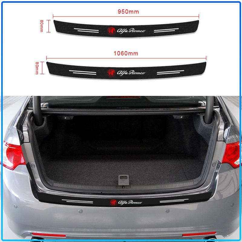 1pcs Carbon Fiber Car Trunk Rear Bumper Sticker Guard Plate Protector For Alfa Romeo 147 159 156 Giulietta Giulia Mito Spider Alpha Nheadrest
