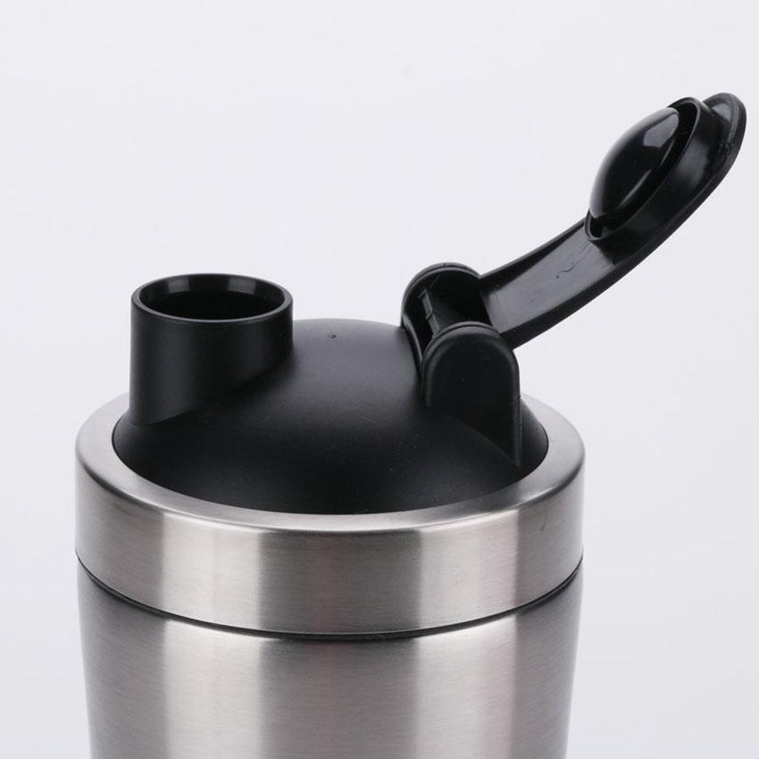 Single-layer Stainless Steel Double Section Shaking Cup with Scale Storage Tank Fitness Protein Powder Mixing Cup 304