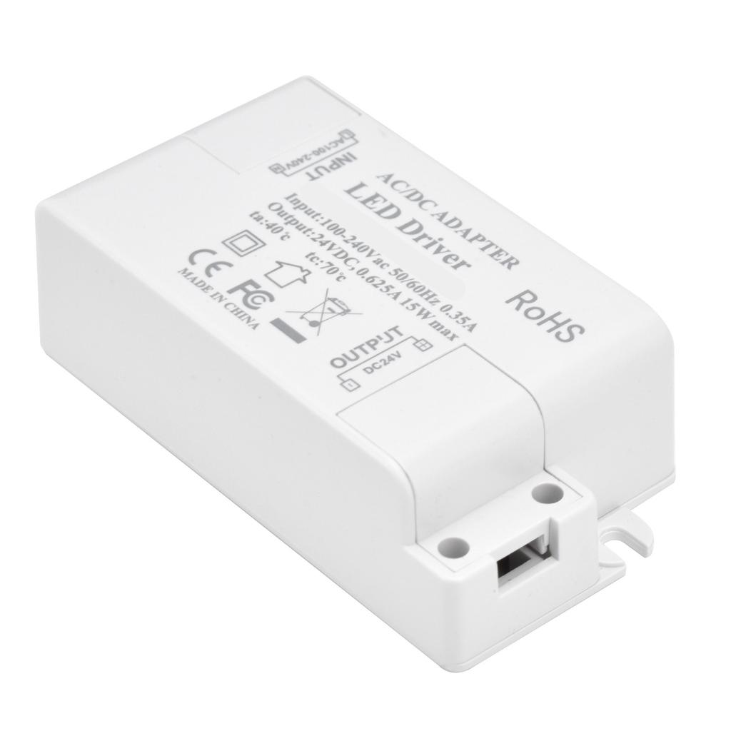LED Driver DC24V 0.625A 15W DIY Lamp Low Voltage LED Driver Transformer AC 100‑240V
