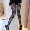 Новые женские сексуальные колготки в сетку с цветочным узором, разноцветные чулки до бедра, женское сексуальное ажурное сетчатое белье