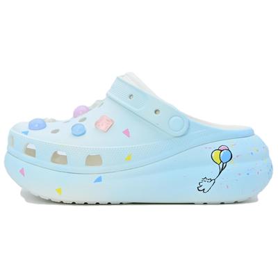 Crush Clog Дневник полета на воздушном шаре EVA Изысканные Милые Индивидуальность Дырочные туфли Унисекс Белый Синий