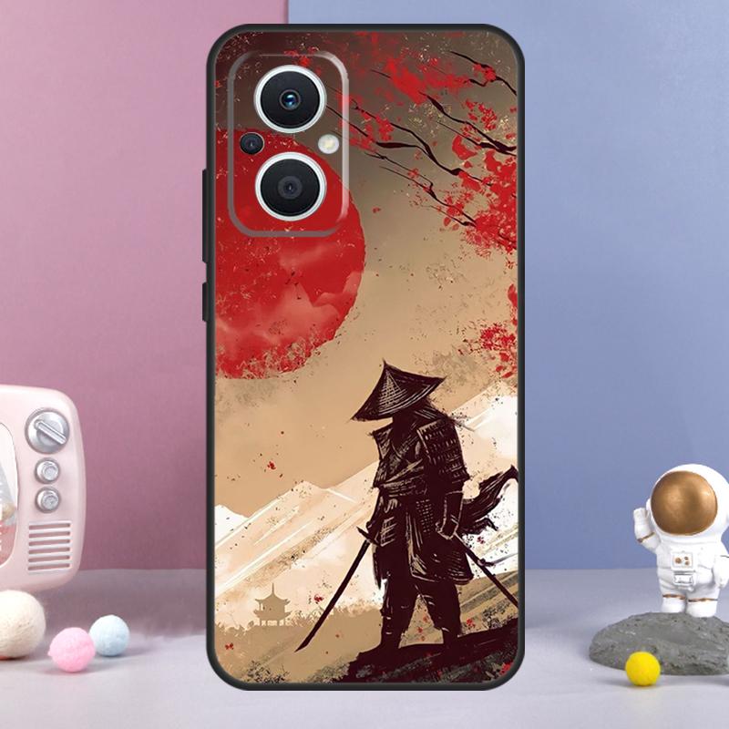 Япония Ниндзя Самурай Красное Солнце Чехол Для OPPO Reno 11 F 12F 13F 14F 10 12 13 14 Pro 7 8 Lite OPPO Find X9 X6 X5 X8 Pro Чехол