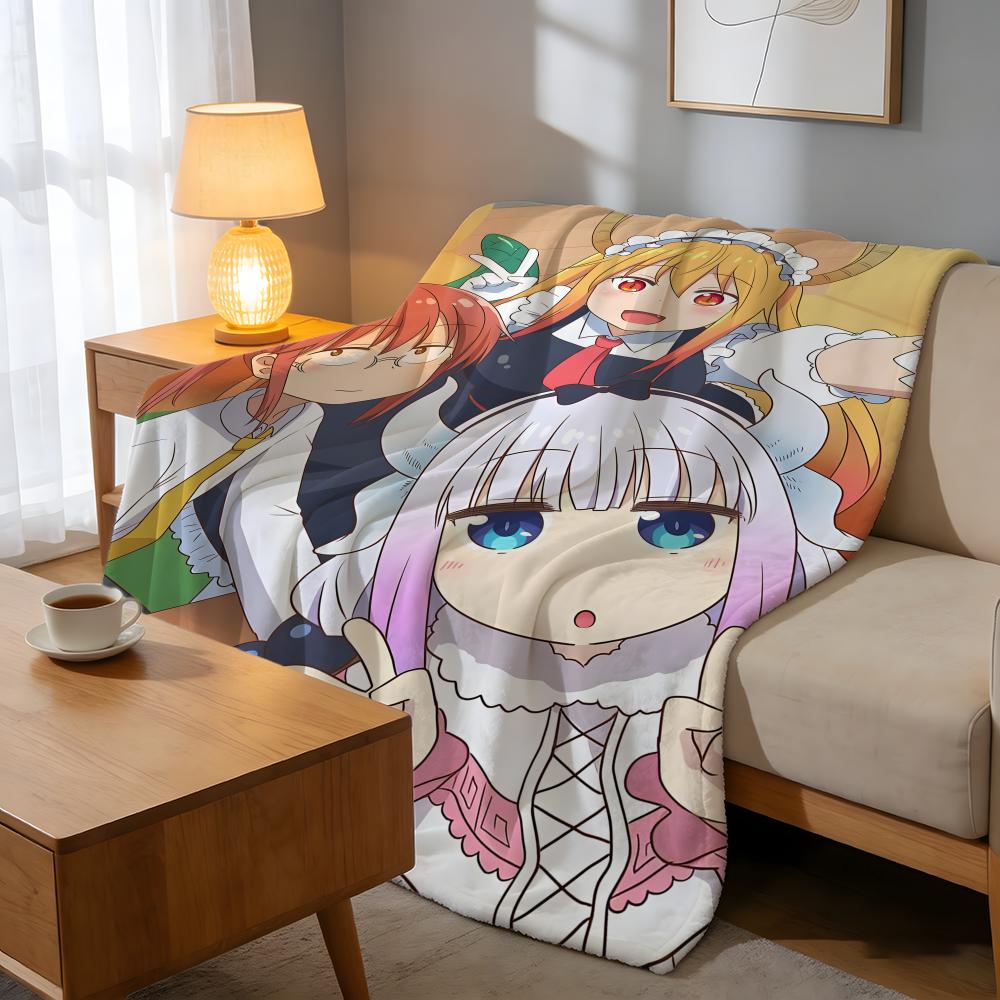 Throw High-Density Short Plush Blanket For Sofa Nap Air-Conditioned Room Soft Skin-Friendly Miss Kobayashi's Dragon Maid