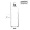 300ml/500ml/750ml/1000ml Transparent Glass Water Bottle Time Scale Marker Portable Outdoor Sport Drinking Juice Milk Cup Bottles