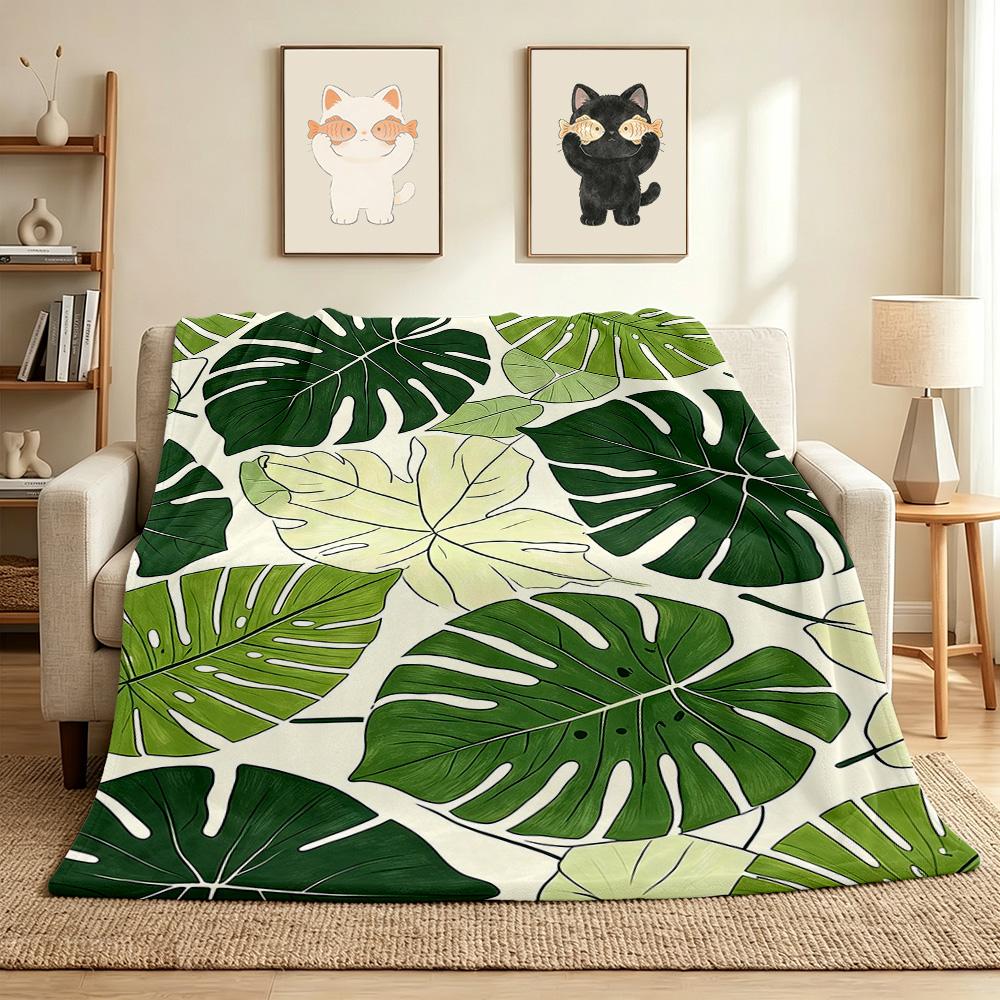 Leaf Flannel Blanket Throw Blanket Soft Warm Sofa Bed Camping home Decor Unique Christmas Gift C9261026