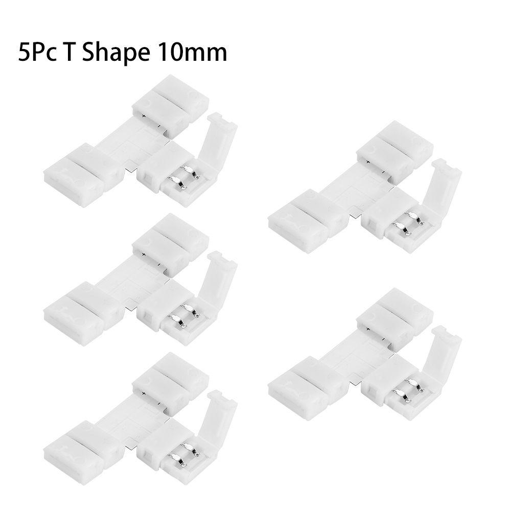 1/5/10Pcs New Clip-on Coupler Solderless 2Pin PCB LED Strip Connector 8mm 10mm